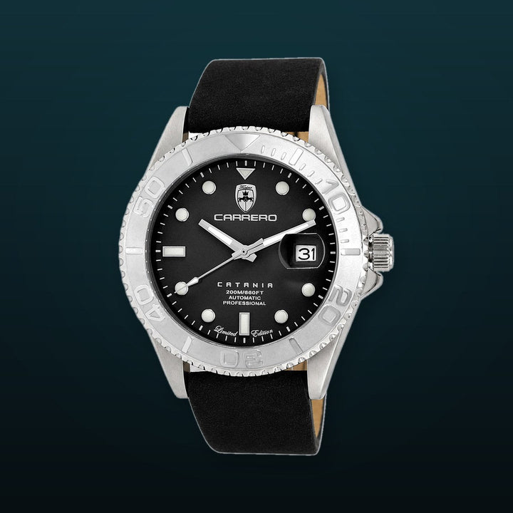 Catania MOP Silvertone-Black/ Black Black Dial