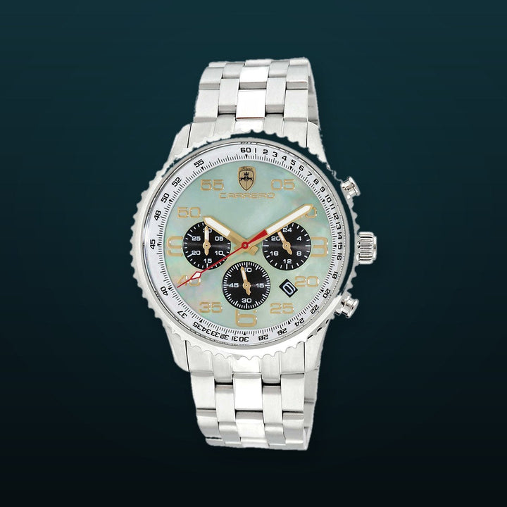 Aureum-MB Silvertone/ Brown Green-Black Dial