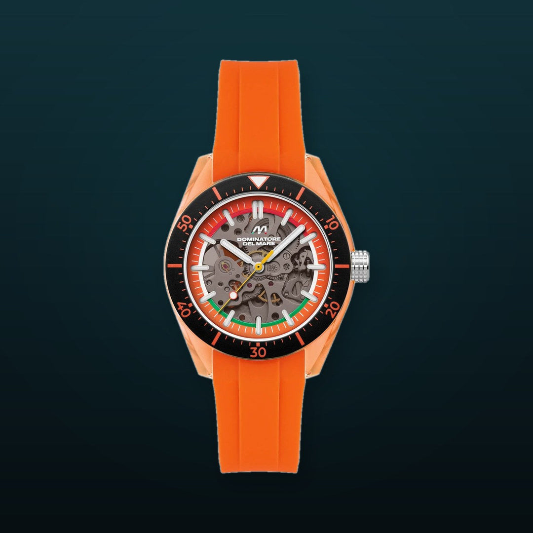 Ortona Citrus Burst  / Orange Silicone Strap Orange Dial
