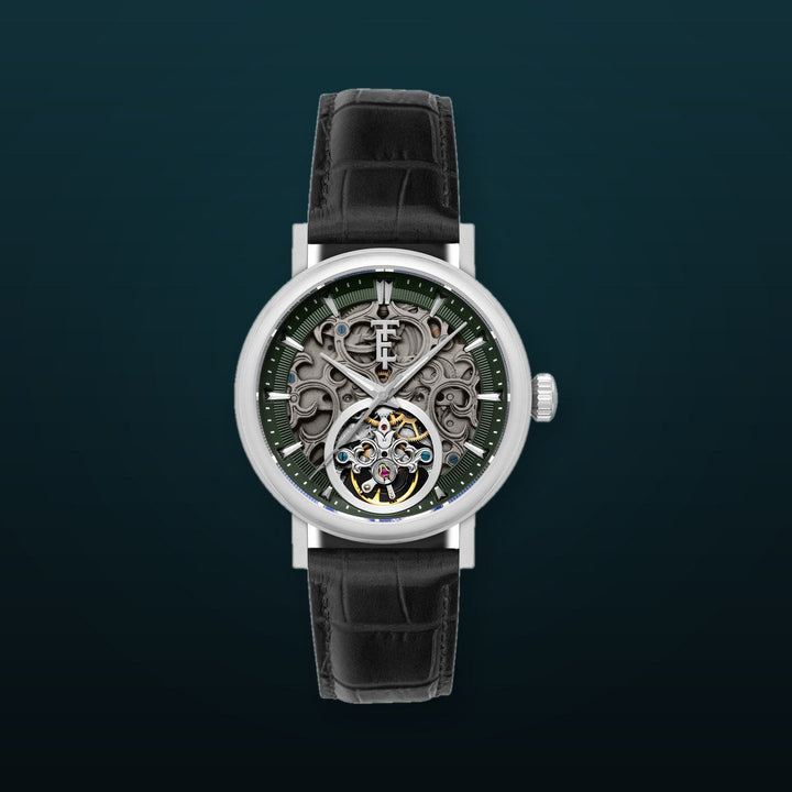 Beaufort Sage Face  / Black Leather Strap Green Dial