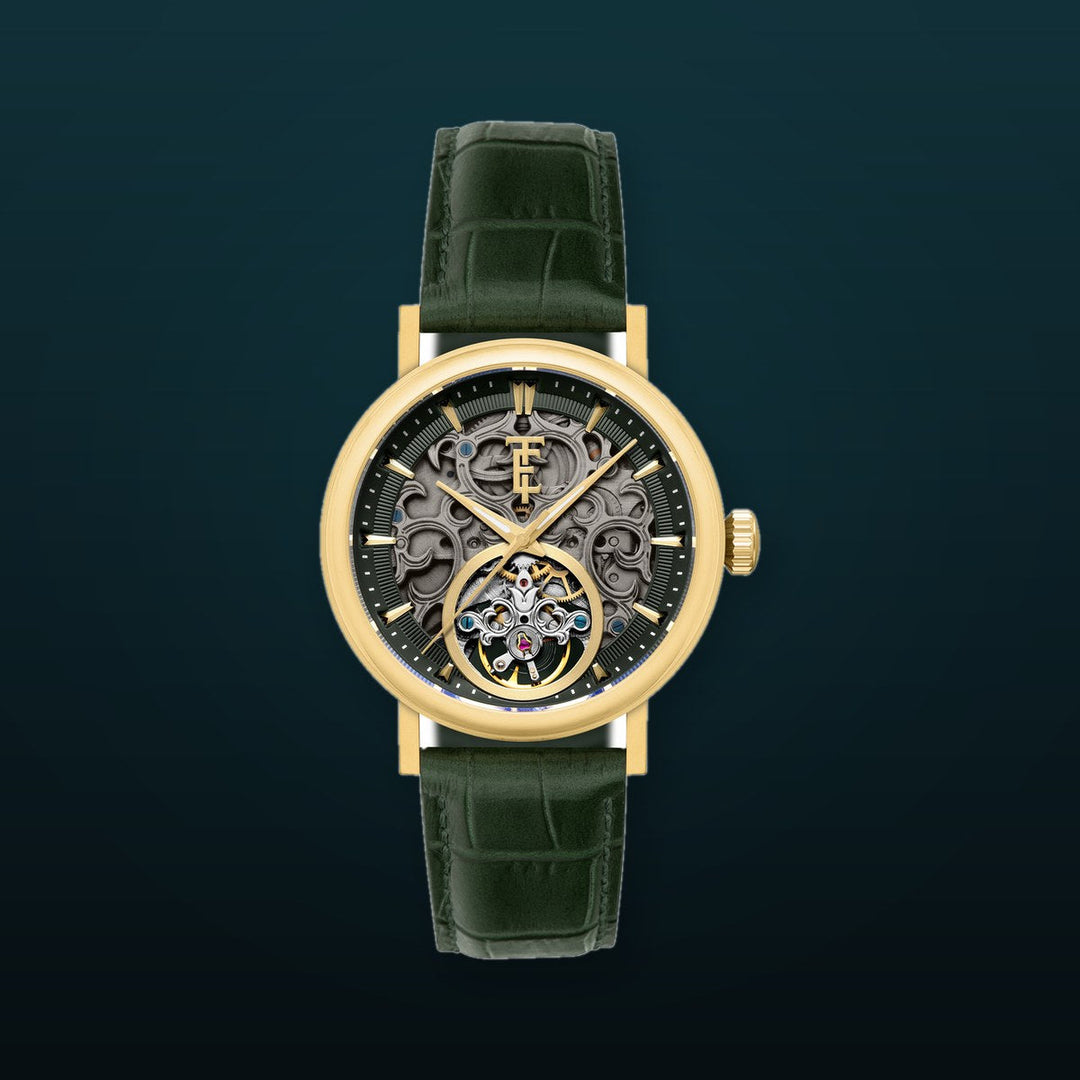 Beaufort Jade Glint / Green  Leather Strap Green Dial