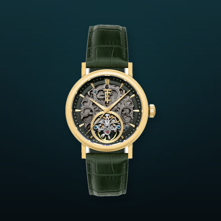 Beaufort Jade Glint / Green  Leather Strap Green Dial