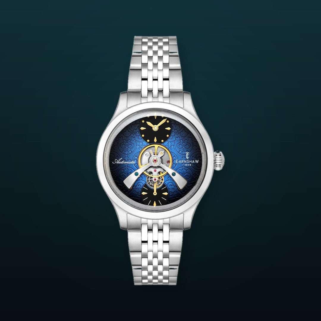 Dalton Fume Blue  / Silver Stainless Steel Bracelet Blue Dial