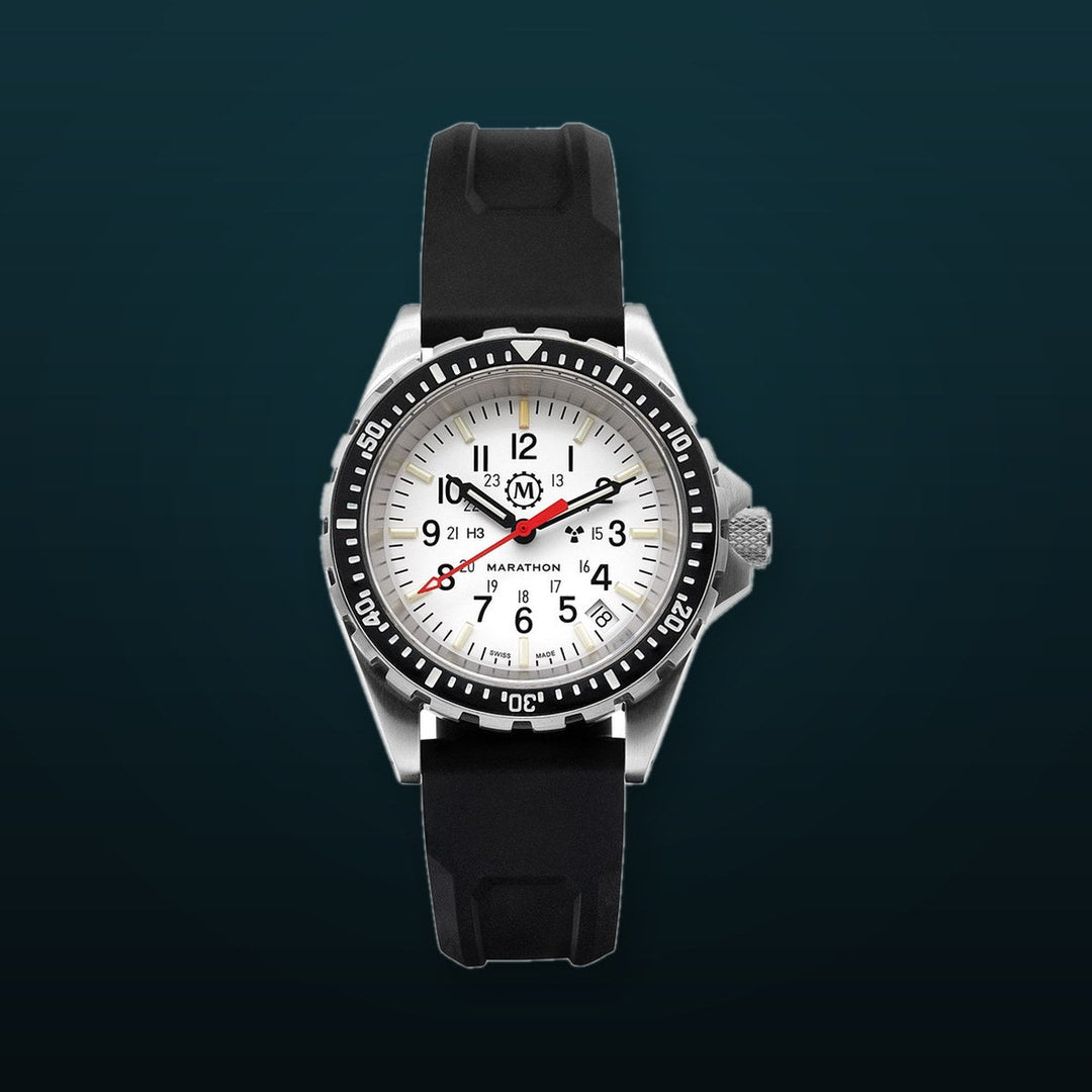 Divers Auto Medium Search and Rescue Quartz White NGM/Rubber | Arctic White Dial