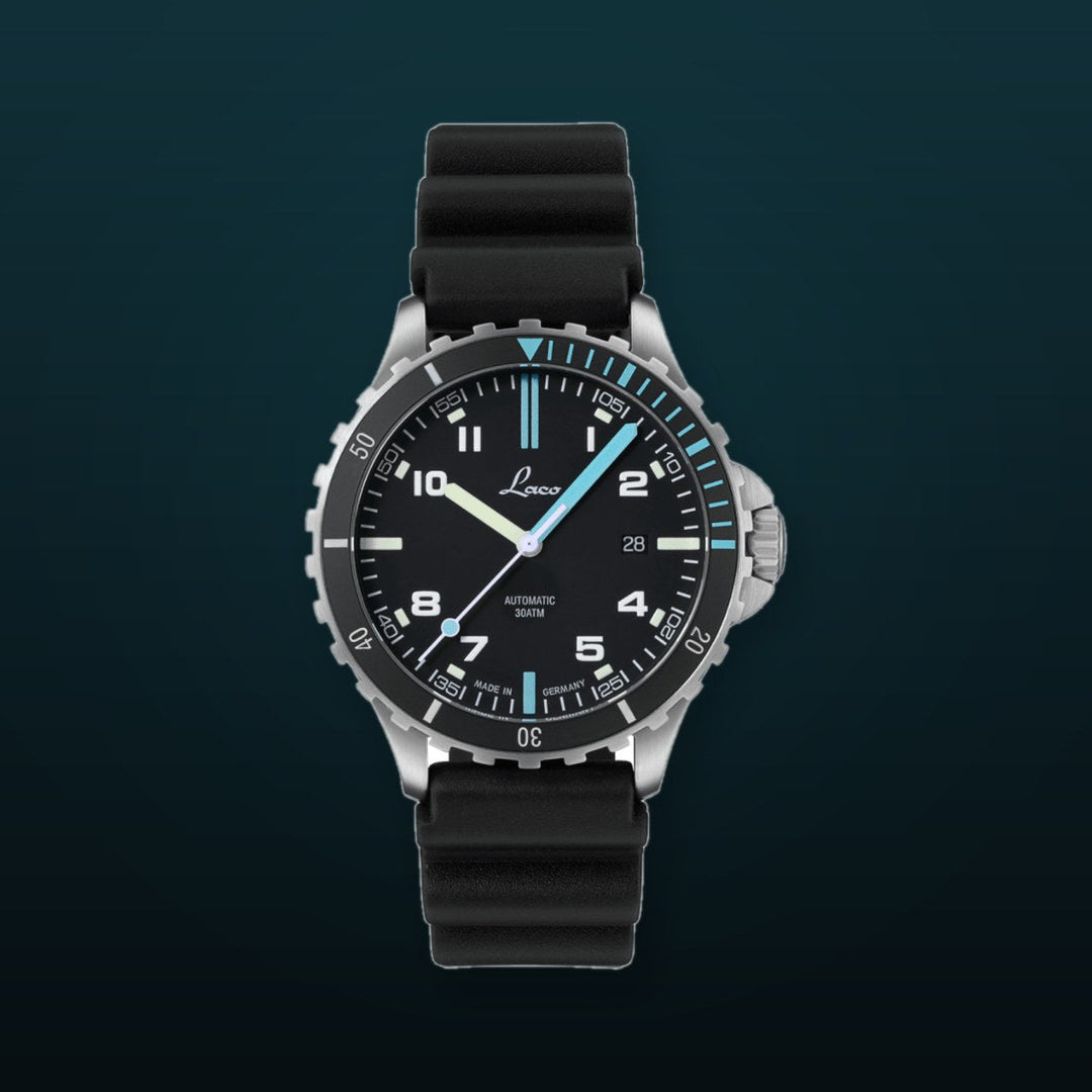 Atlantik Rubber Strap Black Dial