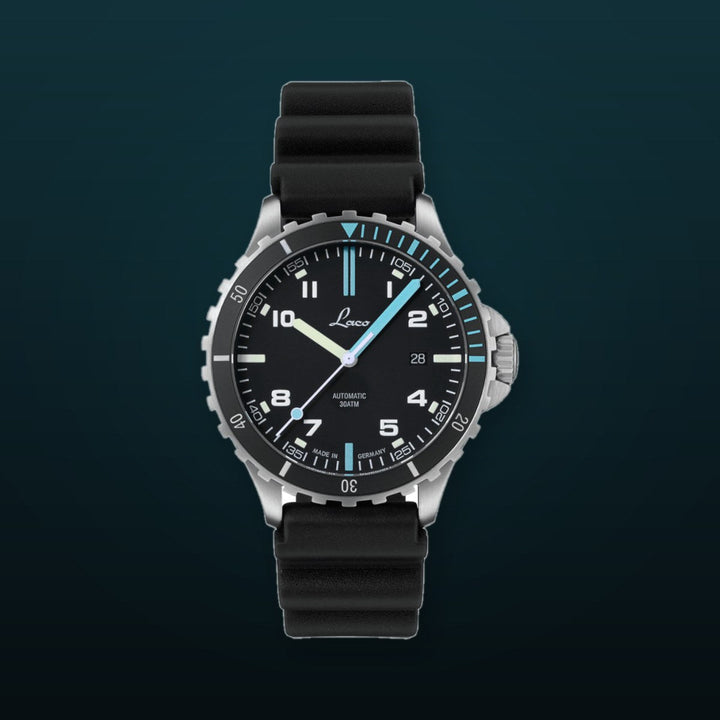 Atlantik Rubber Strap Black Dial