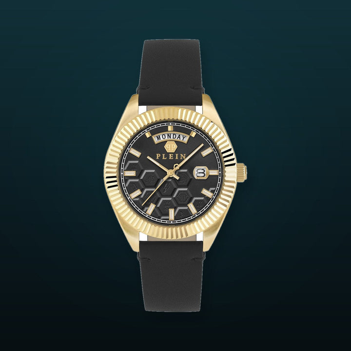 DATE SUPERLATIVE GENT 42MM Black / Leather Black Dial