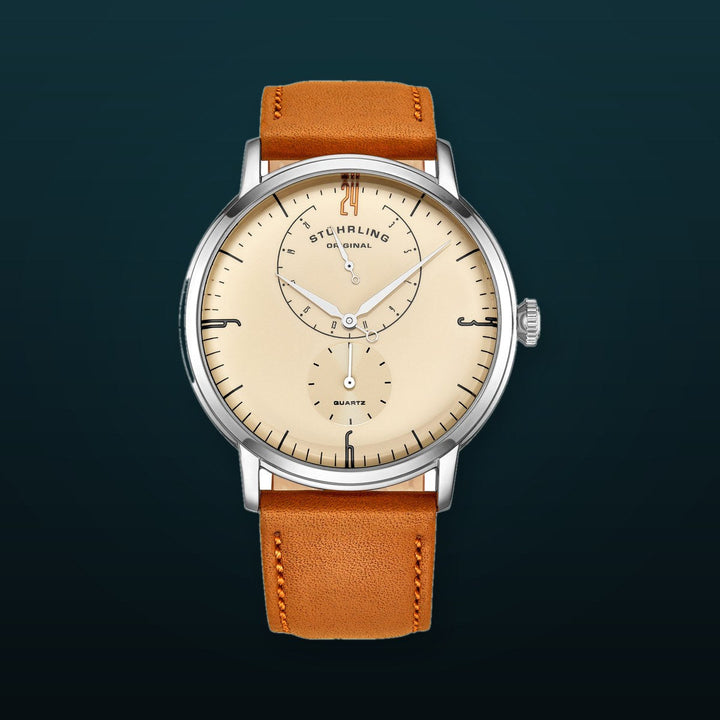 Symphony orange/Leather/Off White Dial/Silver Case | Ivory Dial