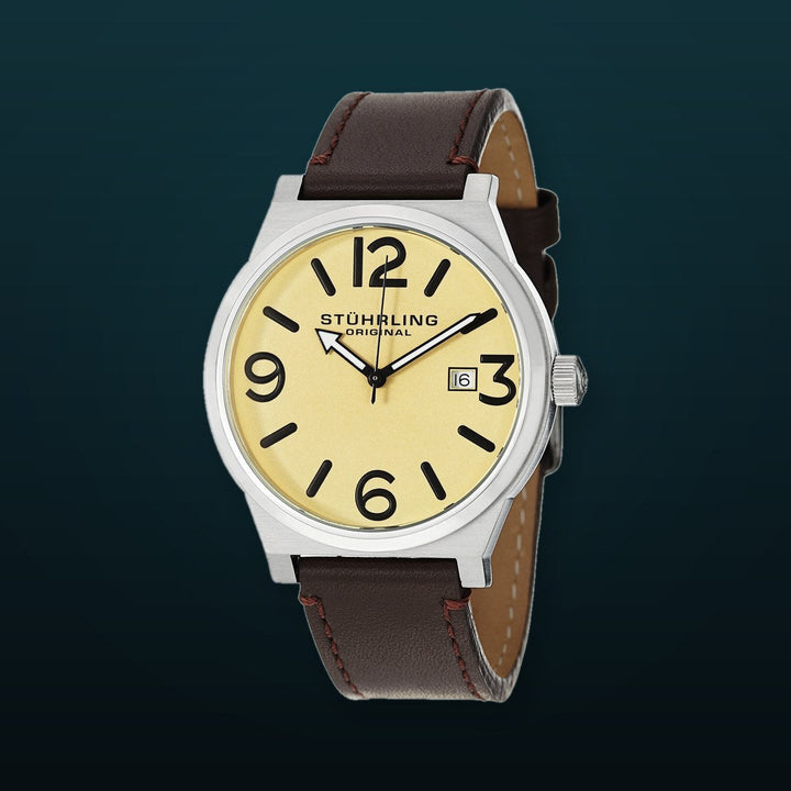Aviator Brown/Leather/Champagne Dial/Silver Case | Champagne Dial