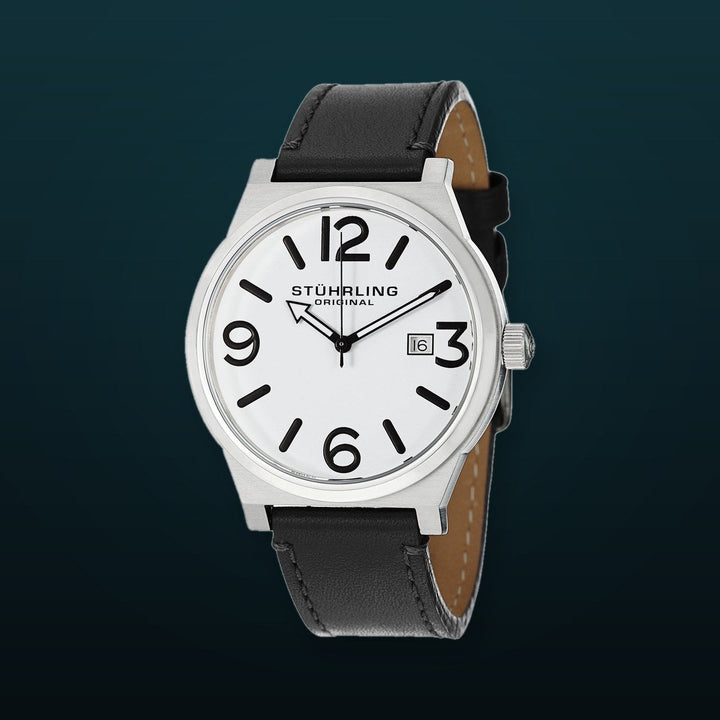 Aviator Black/Leather/White Dial/Silver Case | White Dial