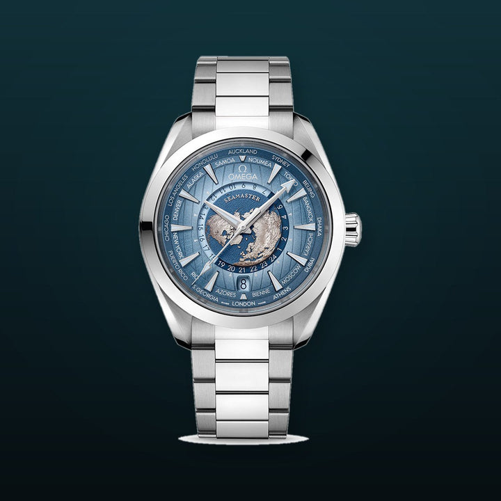Omega Seamaster Aqua Terra 150M Worldtimer Summer Blue Dial