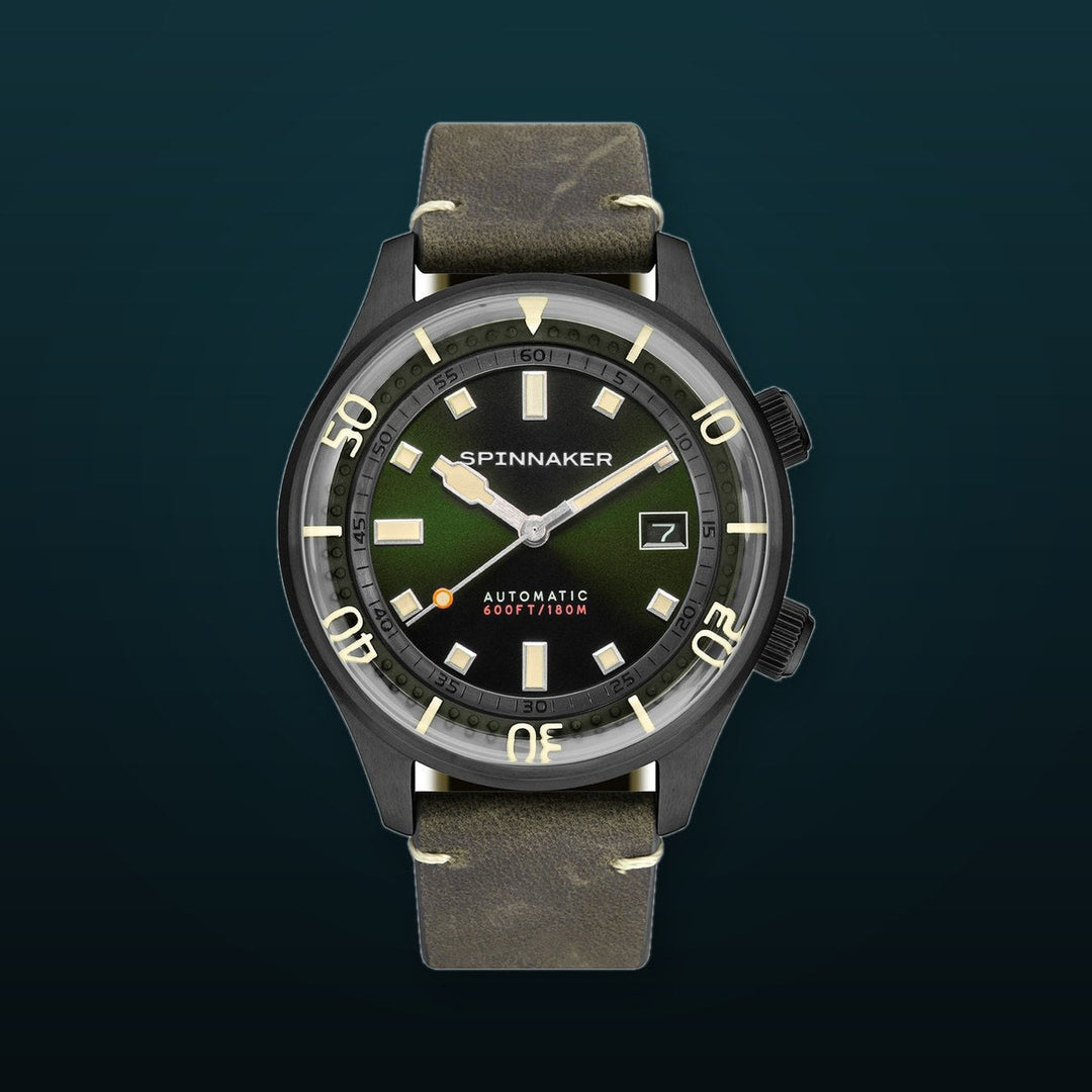 Bradner Green / Black / Leather | Green Dial