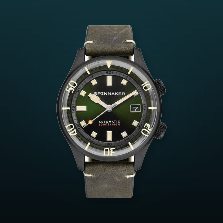 Bradner Green / Black / Leather | Green Dial