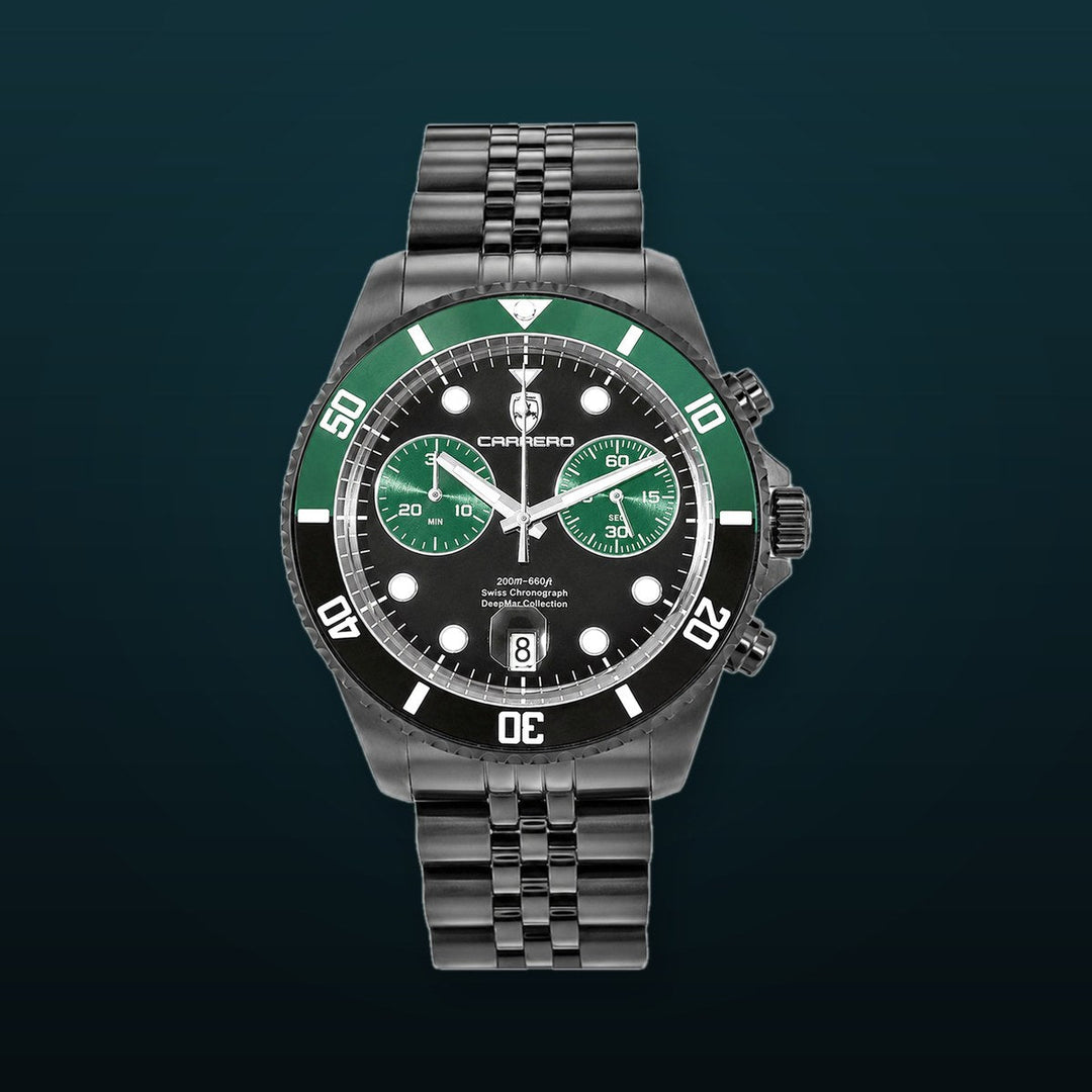 DeepMar Collection IP-BLACK / GREEN Black-Green Dial