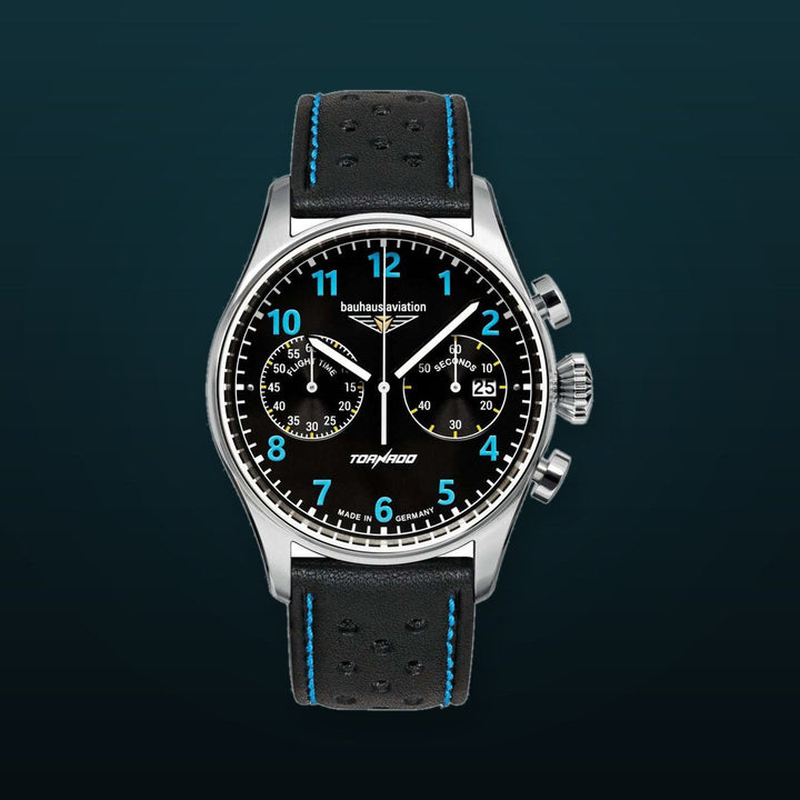 Aviation Tornado Black Dial with Light Blue | Black Dial