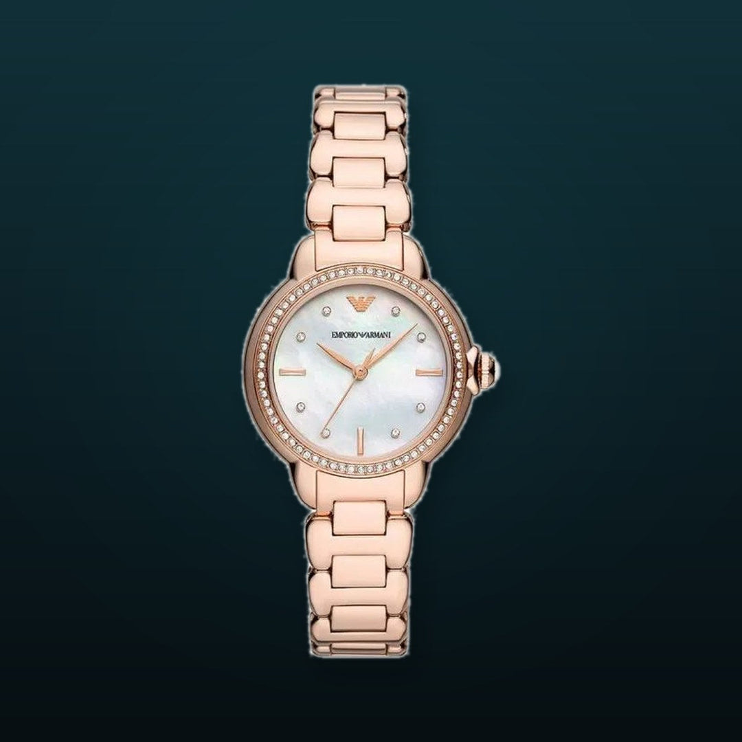 Mia White Mother-Of-Pearl Dial / Rose Gold-Tone Stainless Steel Bracelet Mother-of-Pearl Dial