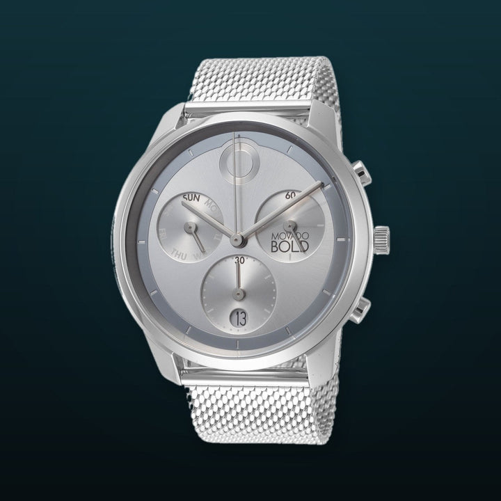 Bold Trend Element Silver Dial / Stainless Steel Mesh Bracelet Silver Dial