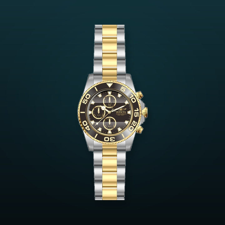 Pro Diver Chronograph Black Dial / Two-Tone Silver-Gold Stainless Steel Bracelet Black Dial