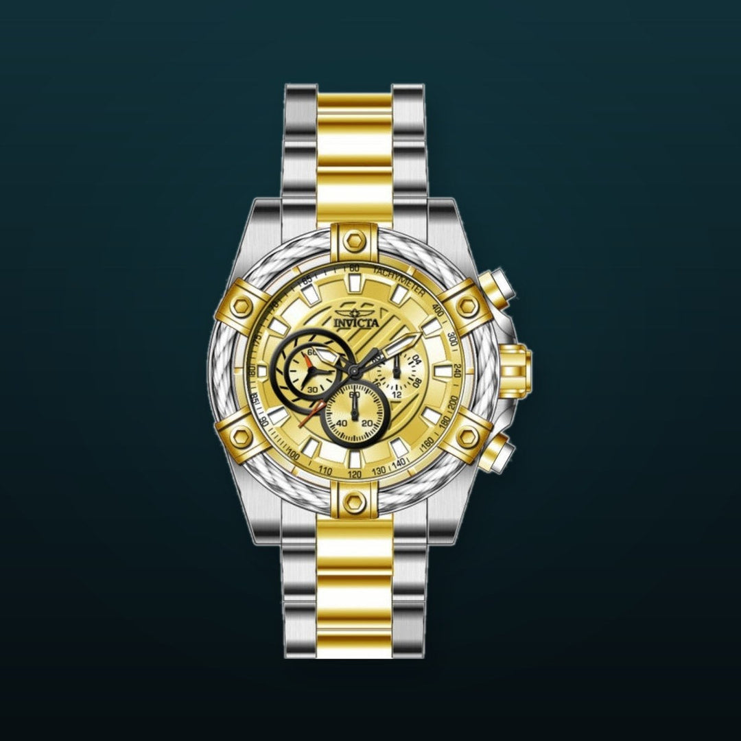 Bolt Men Gold-Tone Dial / Two-Tone Stainless Steel Bracelet Gold-tone Dial