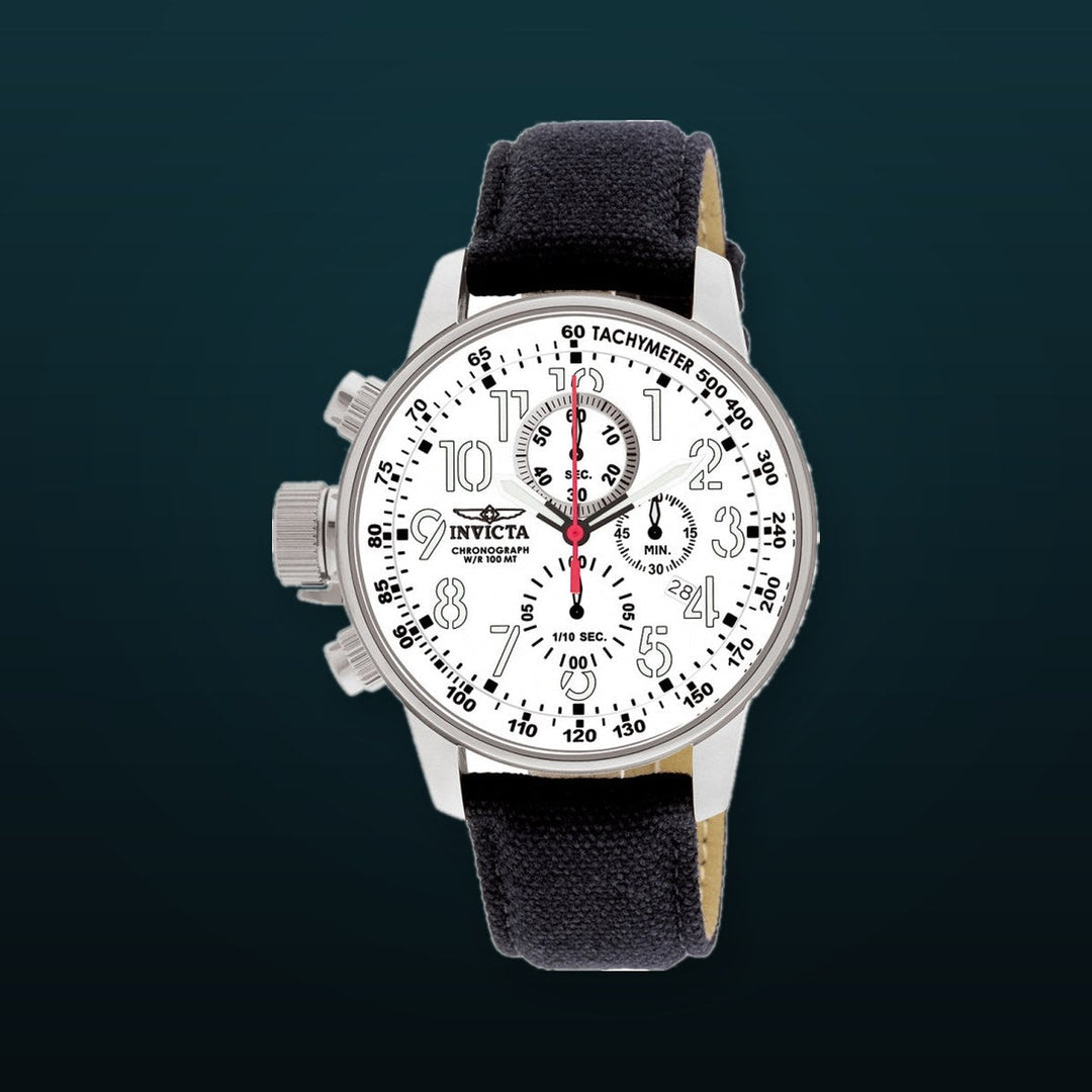 I-Force Chronograph White Dial / Black Canvas Strap White Dial