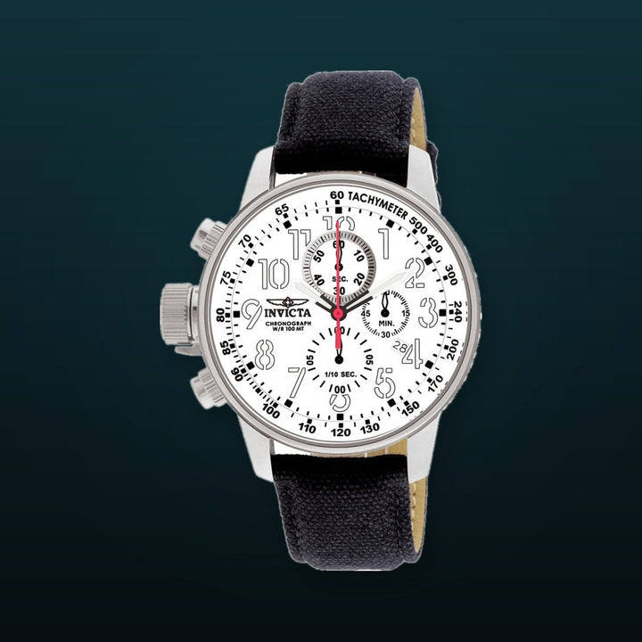 I-Force Chronograph White Dial / Black Canvas Strap White Dial