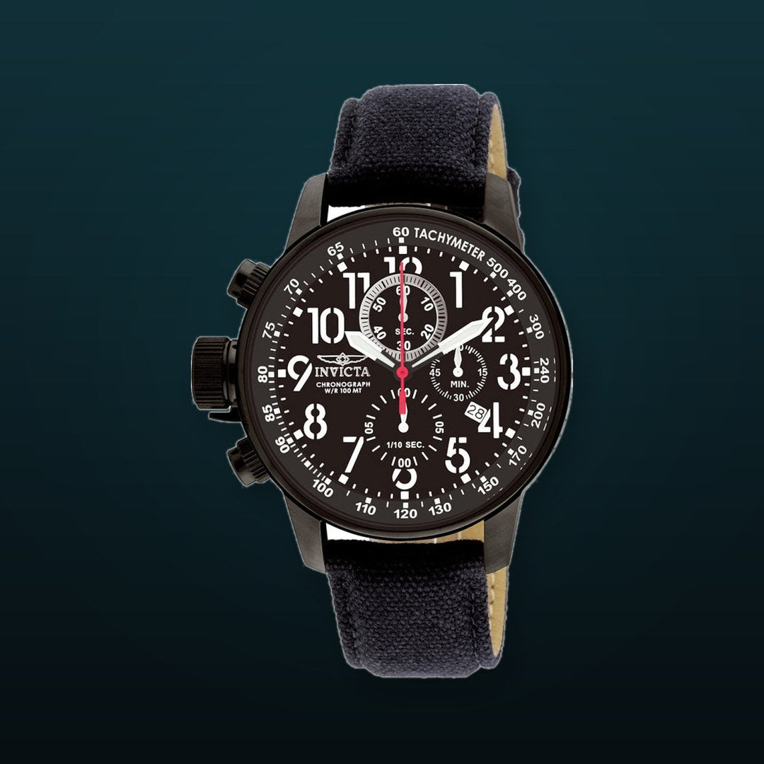 I-Force Chronograph Black Dial / Black Canvas Strap Black Dial