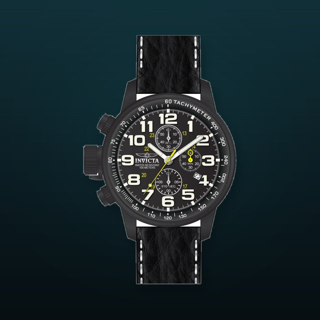 I-Force Chronograph Black Dial / Black Leather Strap Black Dial