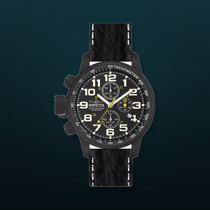 I-Force Chronograph Black Dial / Black Leather Strap Black Dial