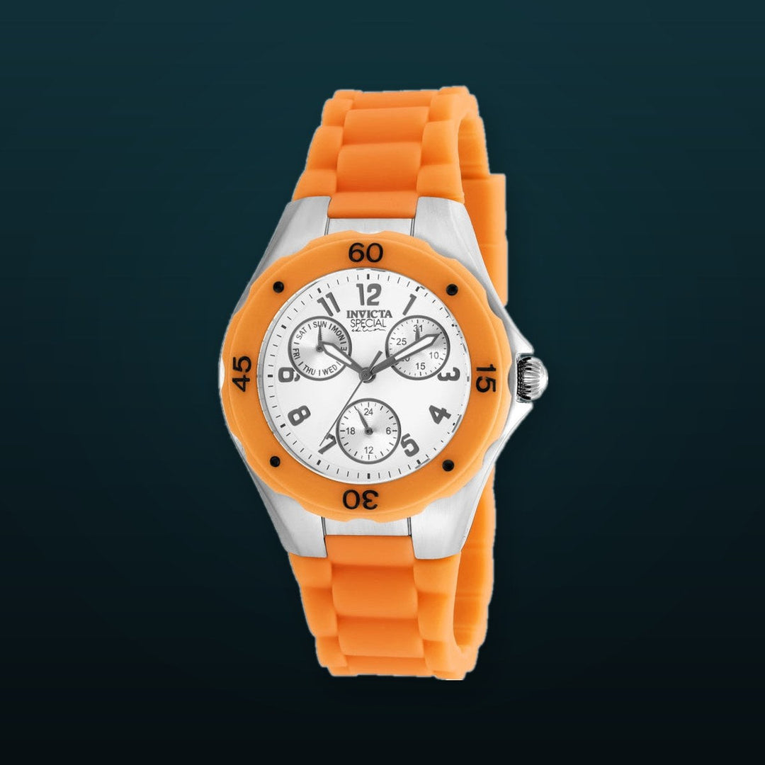 Angel White Dial / Orange Silicone Strap White Dial