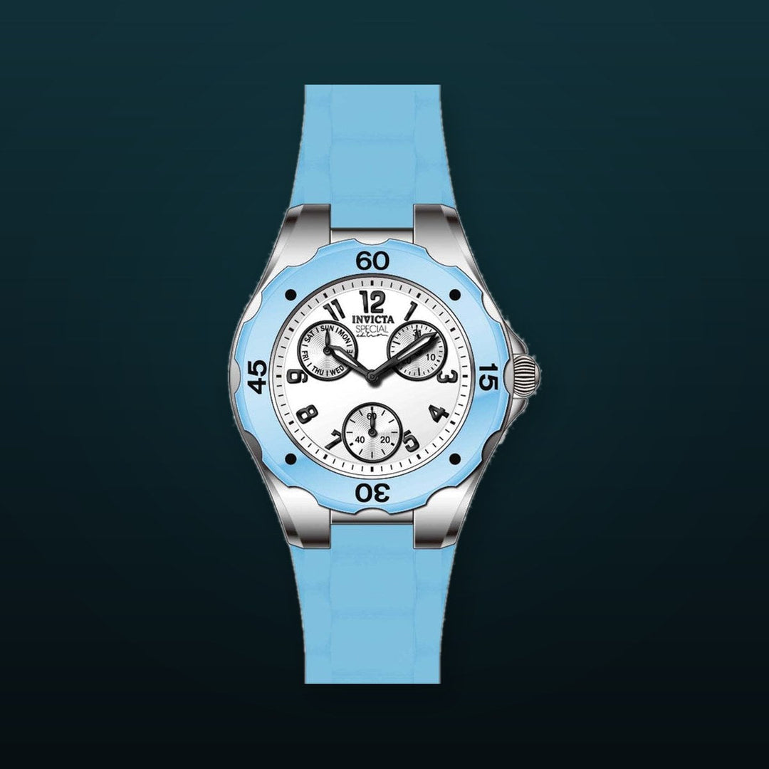 Angel White Dial / Blue Silicone Strap White Dial