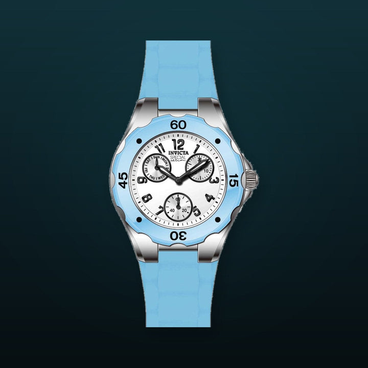 Angel White Dial / Blue Silicone Strap White Dial