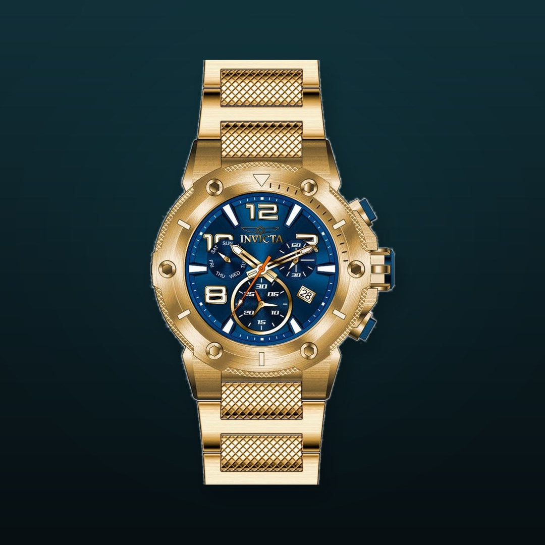 Speedway Chronograph Blue Dial / Gold-Tone Stainless Steel Bracelet Blue Dial