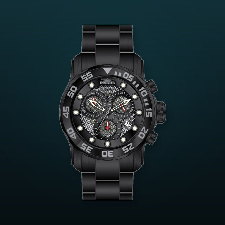 Pro Diver Chronograph Silver / Black Dial / Black Stainless Steel Bracelet Two-Tone Silver / Black Dial