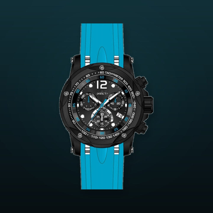 Speedway Black Dial / Blue Blue Silicone Strap Black Dial