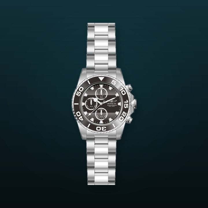 Pro Diver Chronograph Black Dial / Silver Stainless Steel Bracelet Black Dial