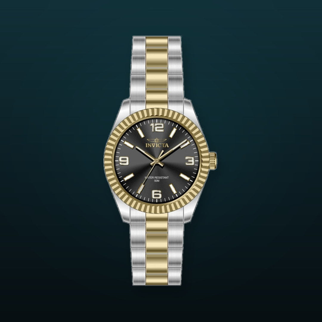 Specialty Black Dial / Two-Tone Silver-Gold Stainless Steel Bracelet Black Dial