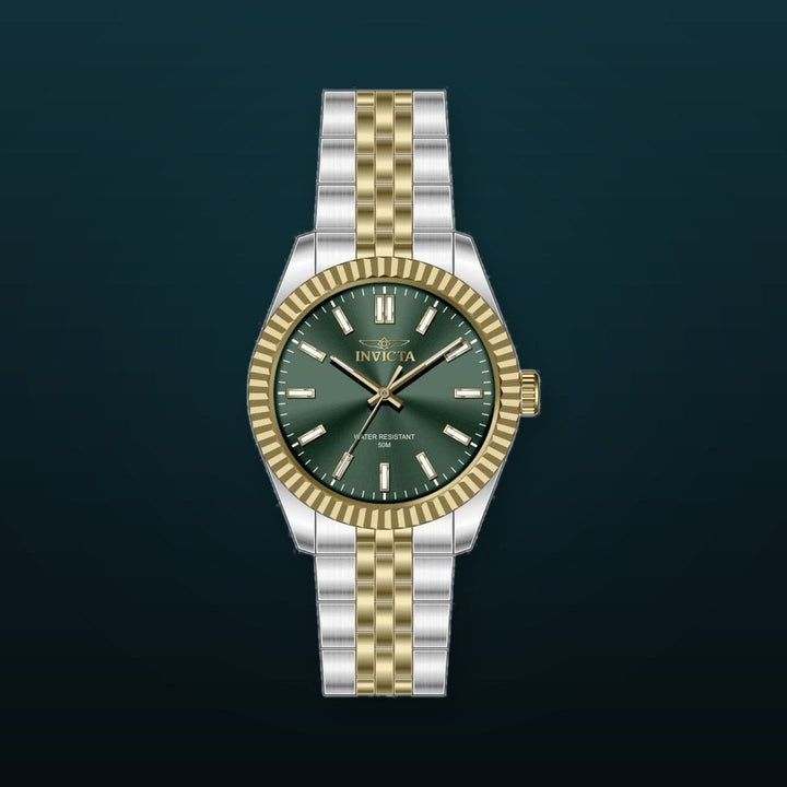 Specialty Green Dial / Two-Tone Silver-Gold Stainless Steel Bracelet Green Dial