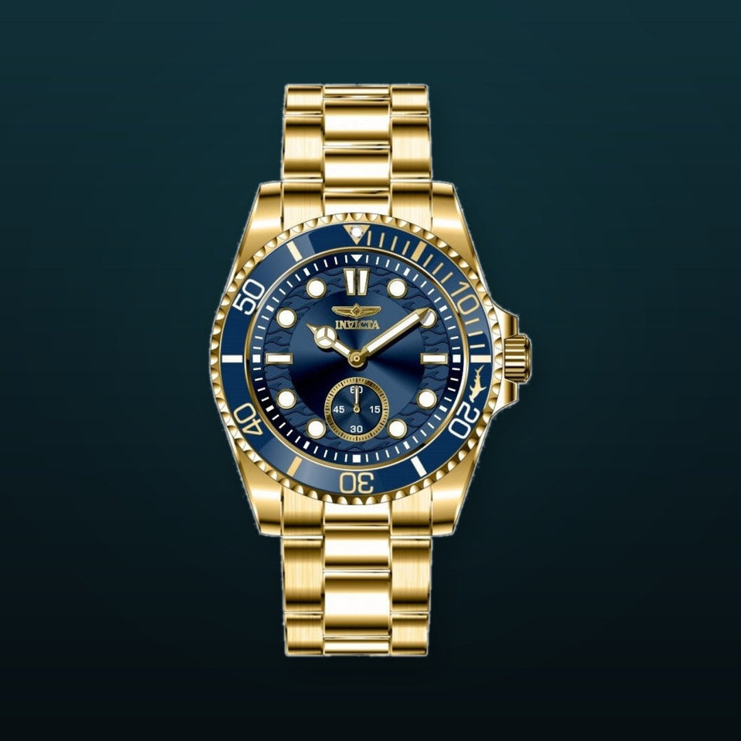 Pro Diver Men Blue Dial / Gold-Tone-Tone Stainless Steel Bracelet Blue Dial