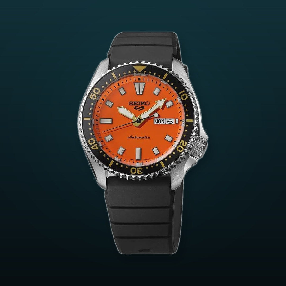 5 Sports SKX Orange Dial / Black Silicone Strap Orange Dial
