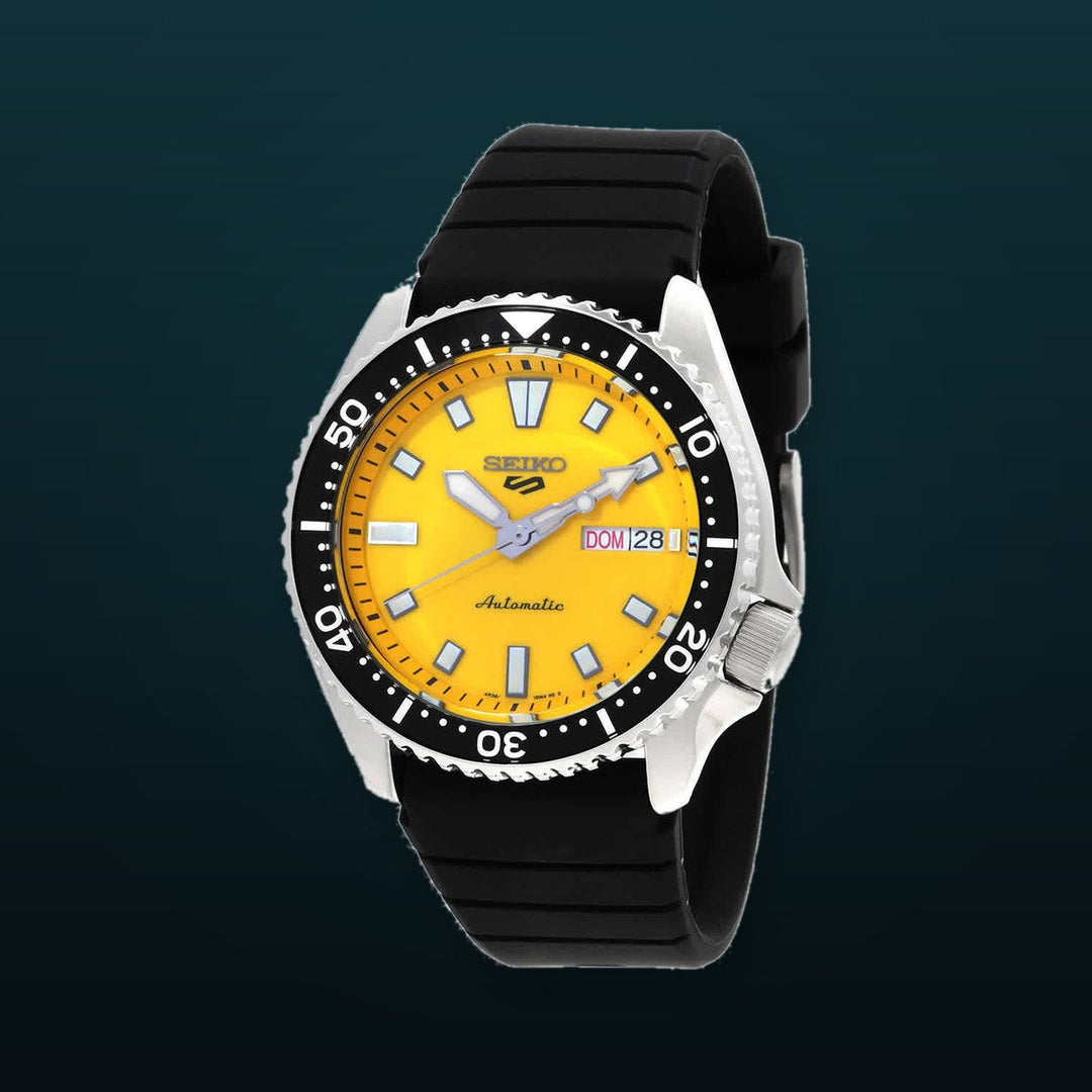 5 Sports SKX Yellow Dial / Black Silicone Strap Yellow Dial