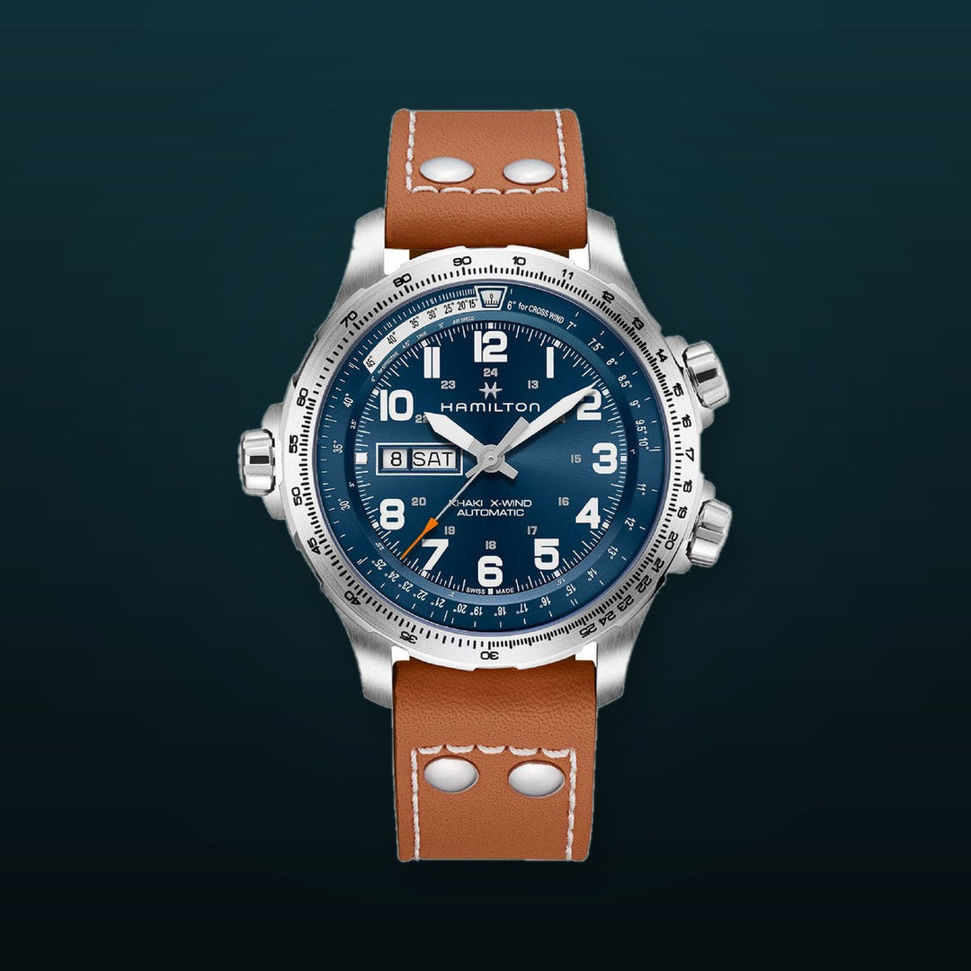 Khaki Aviation Blue / Leather | Blue Dial