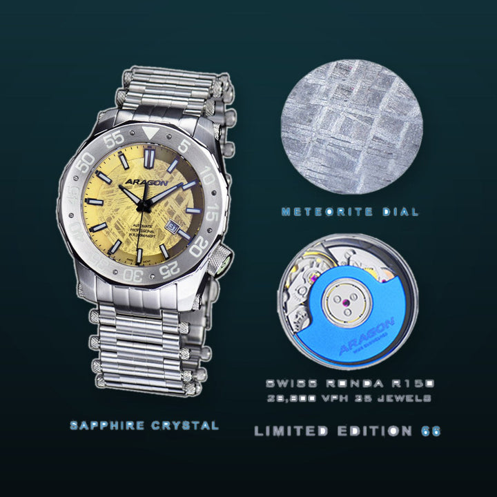 Sea Charger Meteorite LE Gold Color Meteorite Dial | Gold Dial