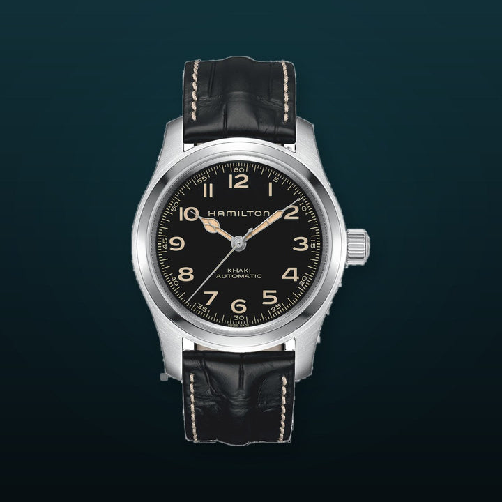 Khaki Murph Field Black dial w/ black leather strap