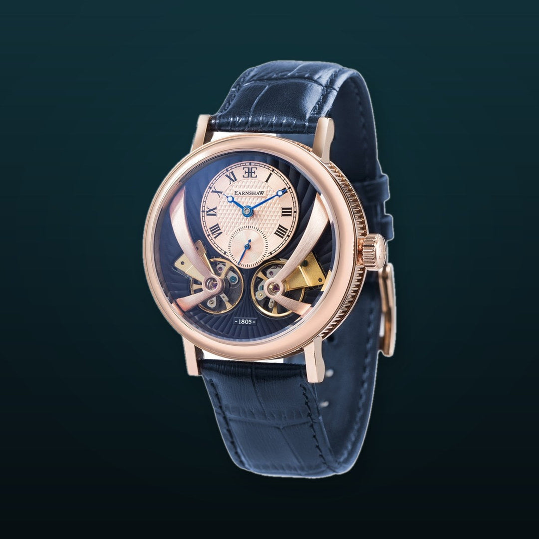 Thomas Earnshaw Beaufort Anatolia Automatic Blue / Leather Blue Dial