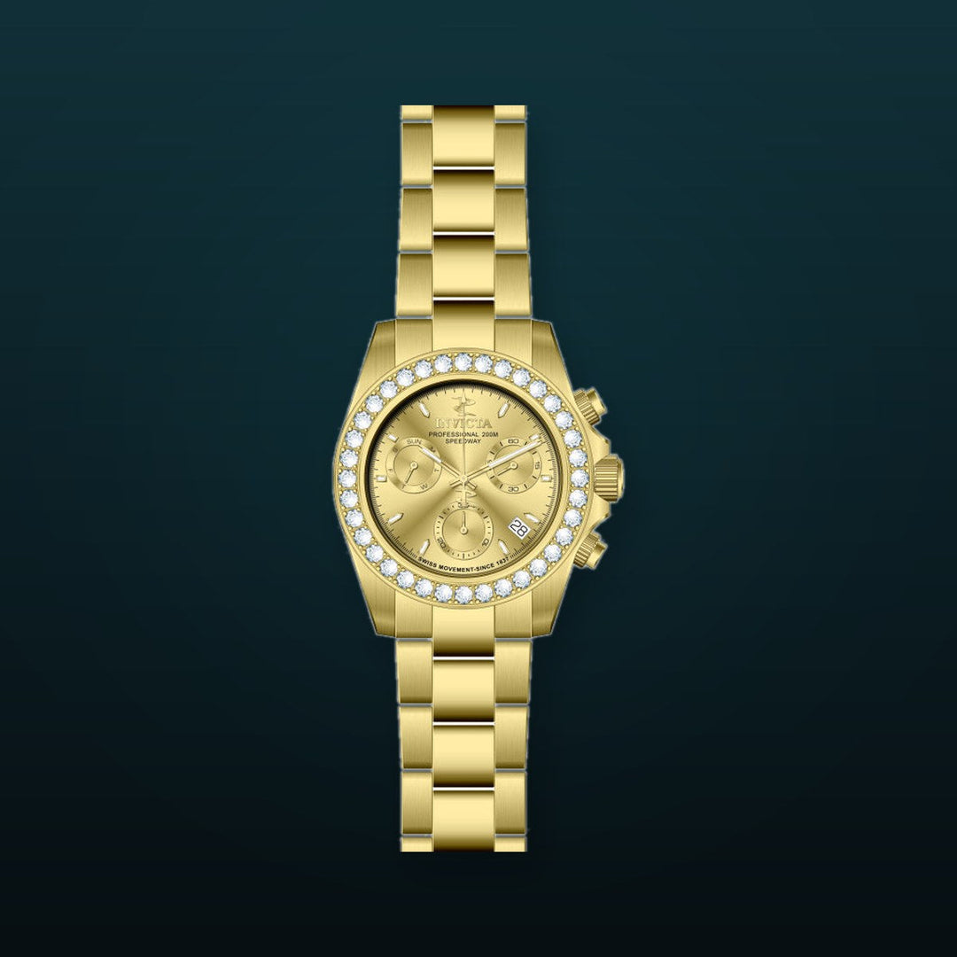 Elite Diamond Gold dial / Gold Stainless Steel Bracelet Gold Dial