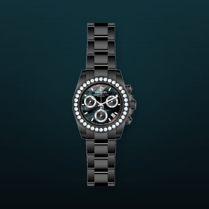 Elite Diamond Black Mother-of-Pearl dial / Black Stainless Steel Bracelet Black Mother-of-Pearl Dial