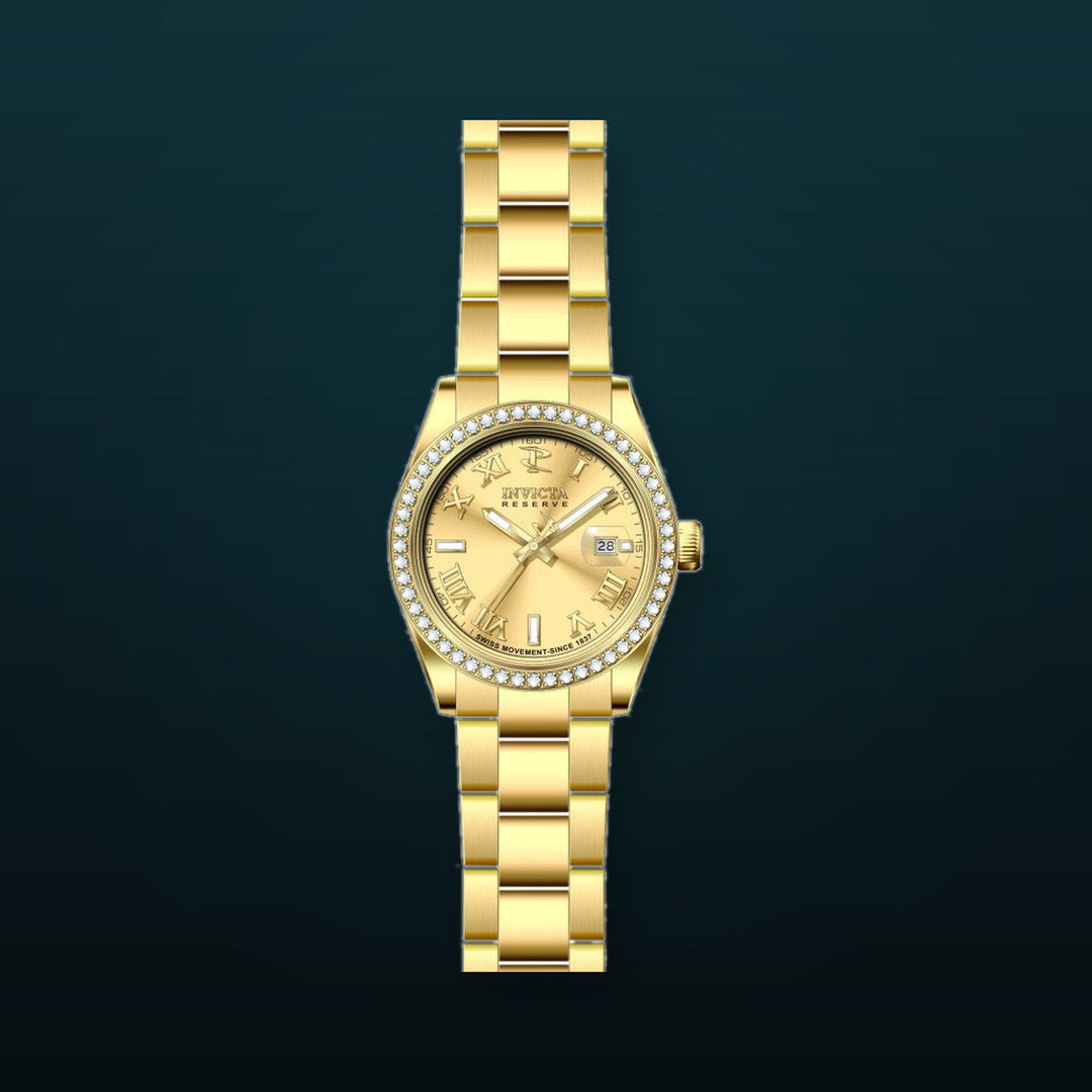 Elite Diamond Gold dial / Gold Stainless Steel Bracelet Gold Dial