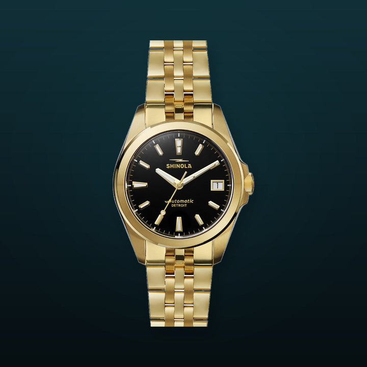 Circadian Monster 36mm, Gold Bracelet Black Dial