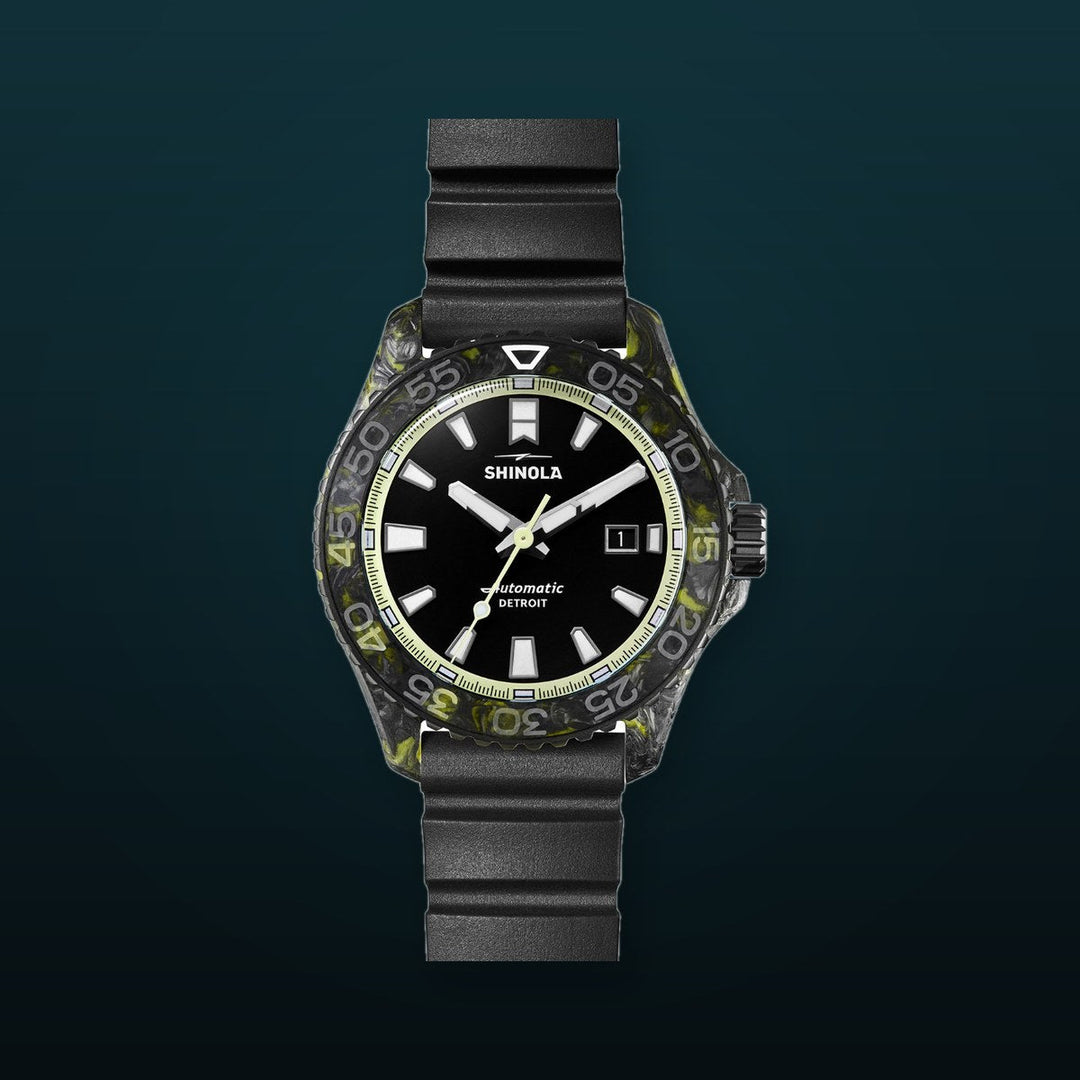 Monster 45mm, Black Rubber Strap Black Dial