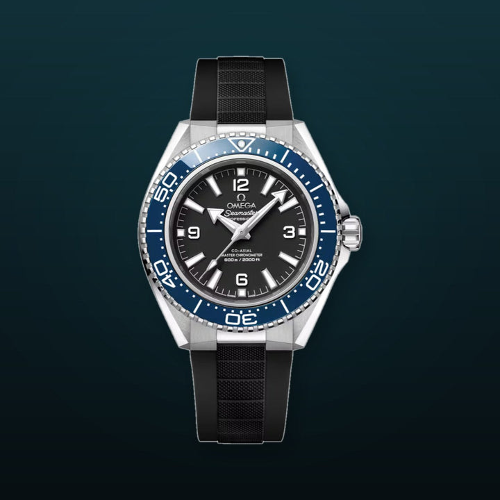 Omega Seamaster Planet Ocean 600M 42mm Black Dial Blue Bezel on Rubber